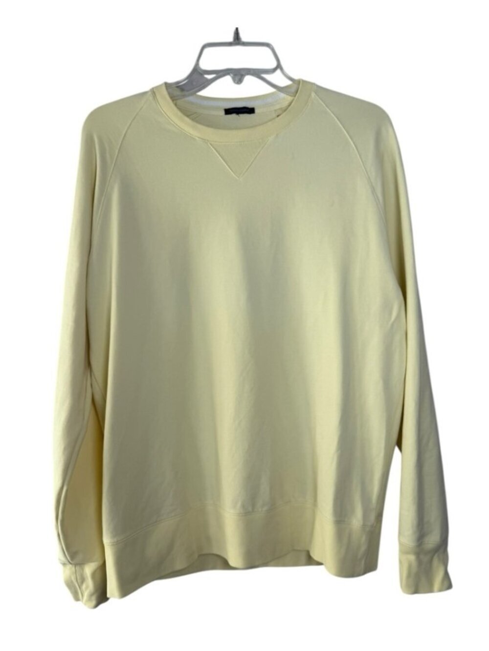 Patrick Assaraf Crewneck Sweater Men’s Size Medium Yellow Pima Cotton - Picture 2 of 8
